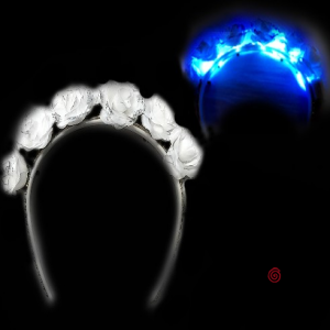 VINCHA 6 FLORES BLANCAS LUNA CON LUZ x 1